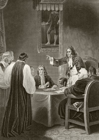 El rey Jacobo II de Inglaterra frente a los obispos en el Consejo Privado, 1688, de 